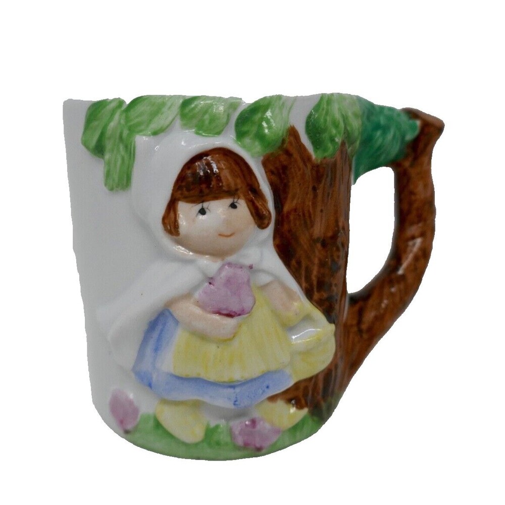 J.S.N.Y. Jeffrey Snyder Red Riding Hood 3D Embossed Raised Ceramic Cup Mug